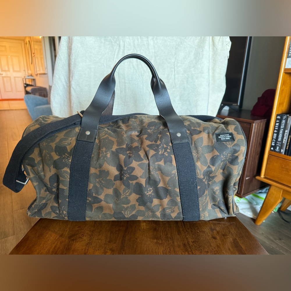 JACK SPADE - Floral Camo Duffle in Waxed Canvas